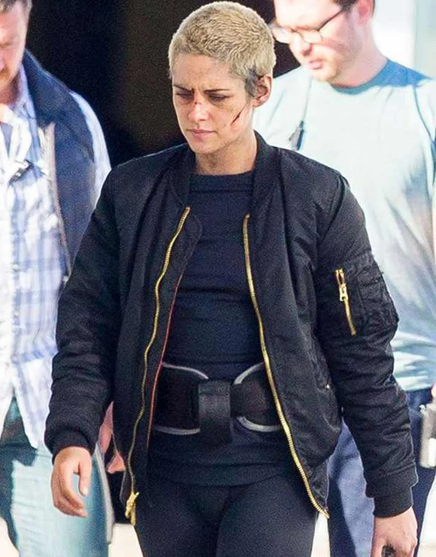 Underwater Kristen Stewart Bomber Jacket | Norah Polyester Satin Jacket 